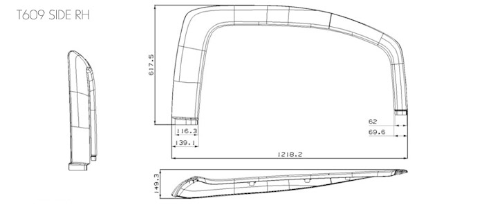 2D design of T609 Side RH